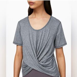 lululemon athletica Gray Short Sleeve Twist Top